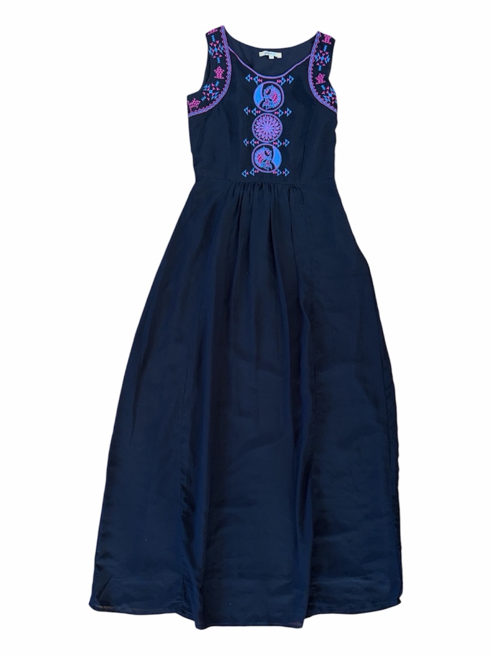 Global Desi Black Maxi Dress with fish details size XS